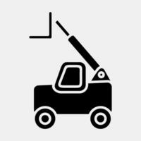 Icon telescopic loader telehandler. Heavy equipment elements. Icons in glyph style. Good for prints, posters, logo, infographics, etc. vector