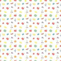 Seamless fruit pattern. doodle background with fruit icons. Fruit background vector