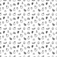 Seamless fruit pattern. doodle background with fruit icons. Fruit background vector