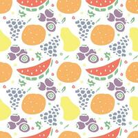 Seamless fruit pattern. doodle background with fruit icons. Fruit background vector