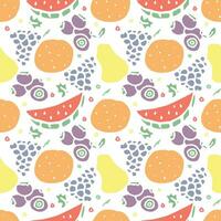 Seamless fruit pattern. doodle background with fruit icons. Fruit background vector