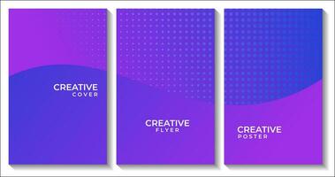 set of poster abstract colorful gradient background with dots vector