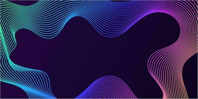 dark background with abstract colorful lines vector