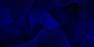 abstract blue triangles background with lines vector