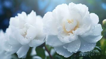 jardín de cierne blanco peonía flores ai generado imagen foto