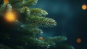 Christmas green spruce tree. AI generated image. photo