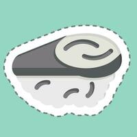 Sticker line cut Madai. related to Sushi symbol. simple design editable. simple illustration vector