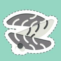 Sticker line cut Kazunoko. related to Sushi symbol. simple design editable. simple illustration vector