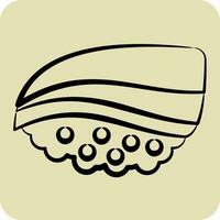 Icon Buri. related to Sushi symbol. hand drawn style. simple design editable. simple illustration vector