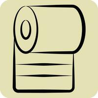 Icon Toilet Paper. related to Cleaning symbol. hand drawn style. simple design editable. simple illustration vector