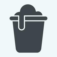 Icon Bucket. related to Cleaning symbol. glyph style. simple design editable. simple illustration vector