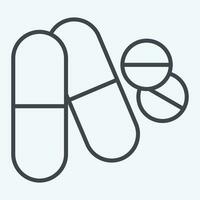 Icon Pills. related to World Cancer symbol. line style. simple design editable. simple illustration vector