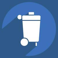 Icon Garbage Bin. related to Cleaning symbol. long shadow style. simple design editable. simple illustration vector