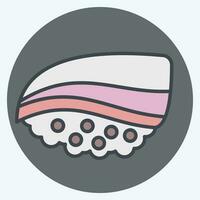 Icon Buri. related to Sushi symbol. color mate style. simple design editable. simple illustration vector