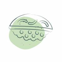 Icon Hirame. related to Sushi symbol. Color Spot Style. simple design editable. simple illustration vector