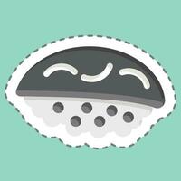 Sticker line cut Hirame. related to Sushi symbol. simple design editable. simple illustration vector