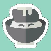 Sticker line cut Unagi. related to Sushi symbol. simple design editable. simple illustration vector