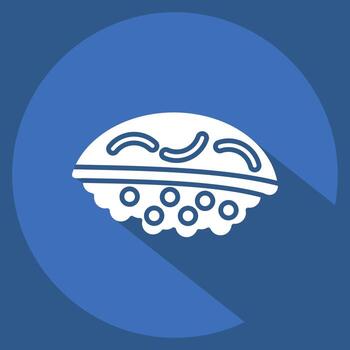 Icon Hirame. related to Sushi symbol. long shadow style. simple design editable. simple illustration vector