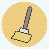 Icon Broom. related to Cleaning symbol. color mate style. simple design editable. simple illustration vector