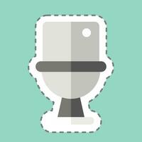 Sticker line cut Toilet. related to Cleaning symbol. simple design editable. simple illustration vector