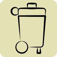 Icon Garbage Bin. related to Cleaning symbol. hand drawn style. simple design editable. simple illustration vector