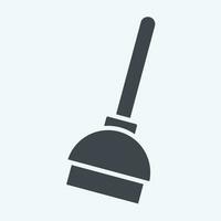 Icon Plunger. related to Cleaning symbol. glyph style. simple design editable. simple illustration vector