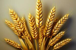 Wheat brought to life in a meticulously detailed and artistic portrayal AI Generated photo