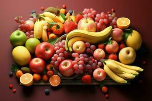 Assorted fruits in a bountiful collection AI Generated photo