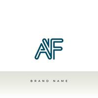 Initial letters AF logo template design in Multiple shape. Logo icon design template elements. Monogram. Linear logo. Simple vector sign illustration in a modern style.