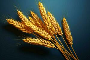 Playful and artistic CGI wheat piece, with a blank canvas backdrop AI Generated photo