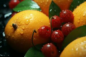 Close examination of fruits textures, a refreshing backdrop option AI Generated photo