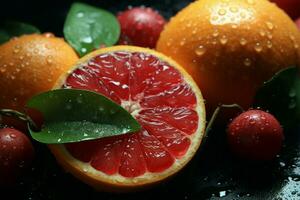 Detailed fruit close up textures for a vibrant background choice AI Generated photo