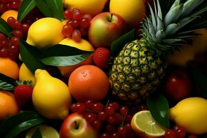 Fresh and exotic, a tropical fruit mix thats simply irresistible AI Generated photo