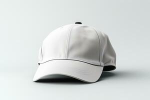 White baseball cap isolated on a white background. 3d rendering. Ai Generated photo