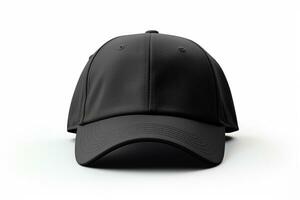 Black baseball cap isolated on a white background. 3d rendering. Ai Generated photo