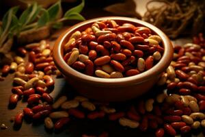 Roasted and spiced beans, offering a flavorful and aromatic treat AI Generated photo