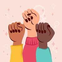 Woman support woman national day. Woman feminism solidarity concept vector