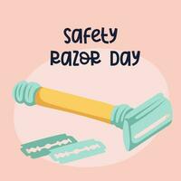 Safety razor day. Hygieve shave equipment. Cosmetic accessory vector