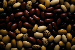 A cohesive pattern of perfectly connected big beans, beautifully structured AI Generated photo