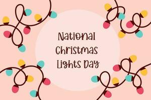 National christmas lights day. Garland illuminate lightbulbs vector