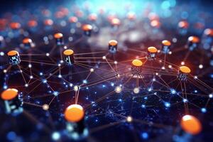 Wireless connection and networking concept. 3d rendering toned image double exposure photo