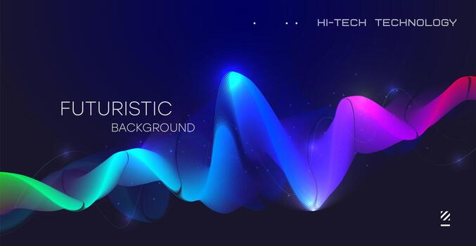 Abstract technology background with equalizer light effect. Visualization of sound waves. photo