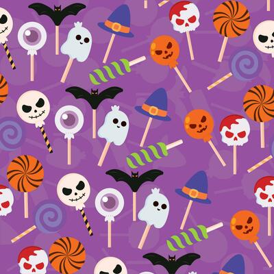 Halloween candies pattern background Vector illustration