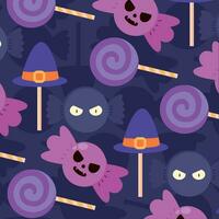 Halloween candies pattern background Vector illustration