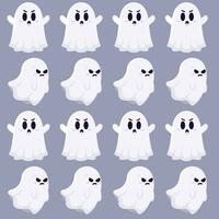 Halloween ghost character pattern background Vector illustration