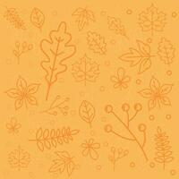 Autumn seasonal pattern background with leaves Vector illustration