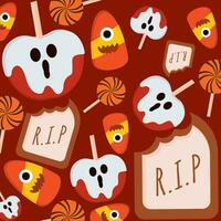 Halloween candies pattern background Vector illustration