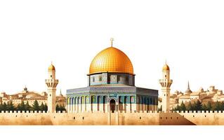 al aqsa mosque illustration on white background photo