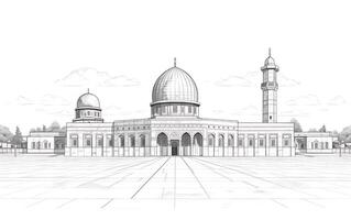 al aqsa mosque illustration on white background photo