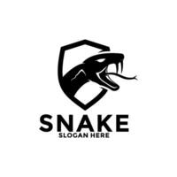 Snake Shield logo vector, snake head logo icon design template vector